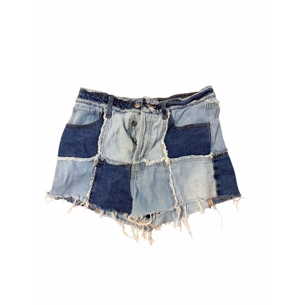 Wild Fable Women's Size 6 Blue Patchwork Jean Denim Shorts
